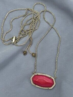 Kendra Scott Red/Pink Dylan Adjustable Necklace